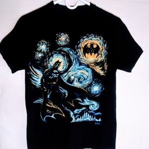 DC Comics Batman Van Gogh Starry Night Blk T-Shirt